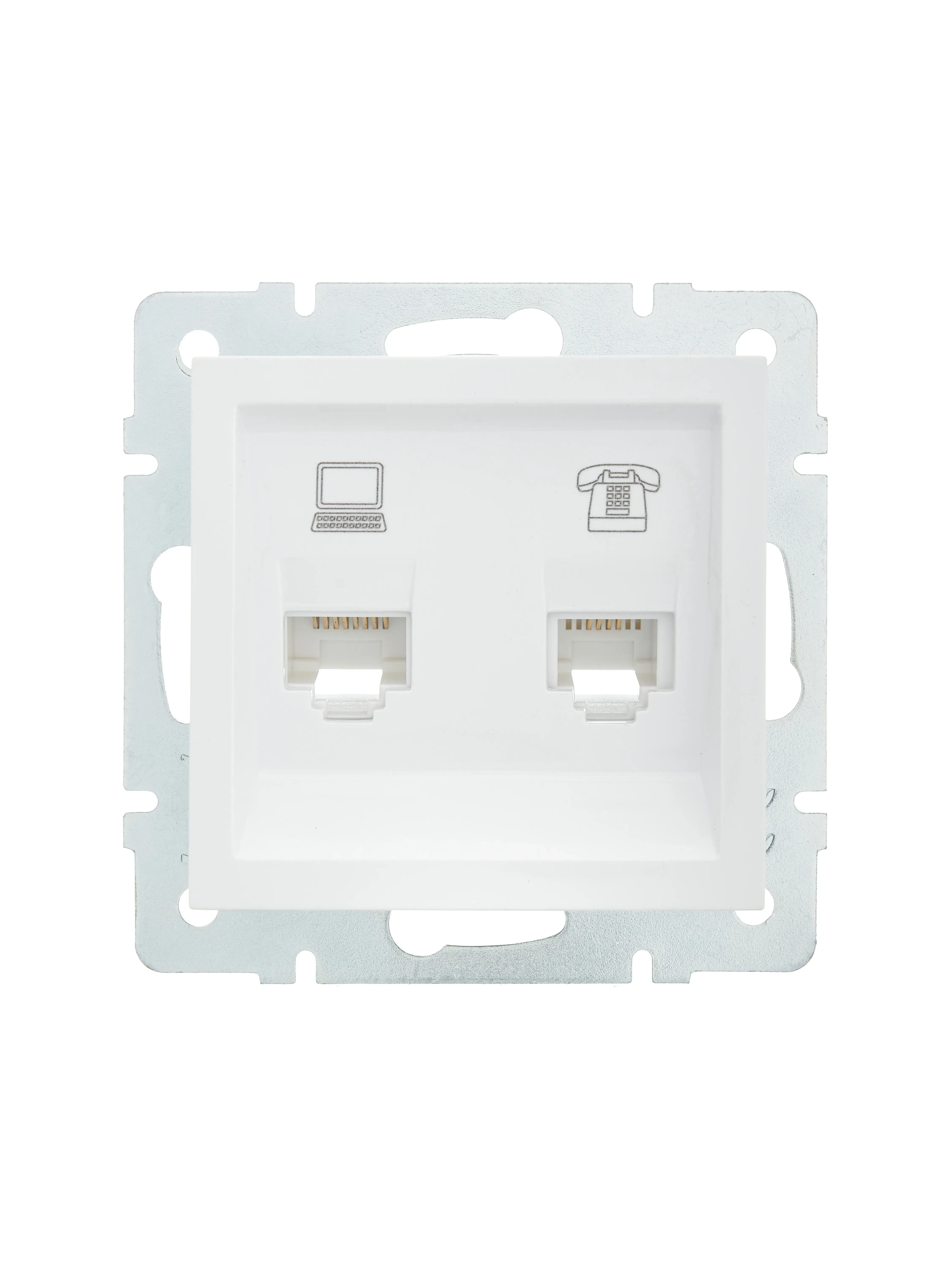 VESNA Розетка компьютер+телефон белая Lezard 742-0288-143