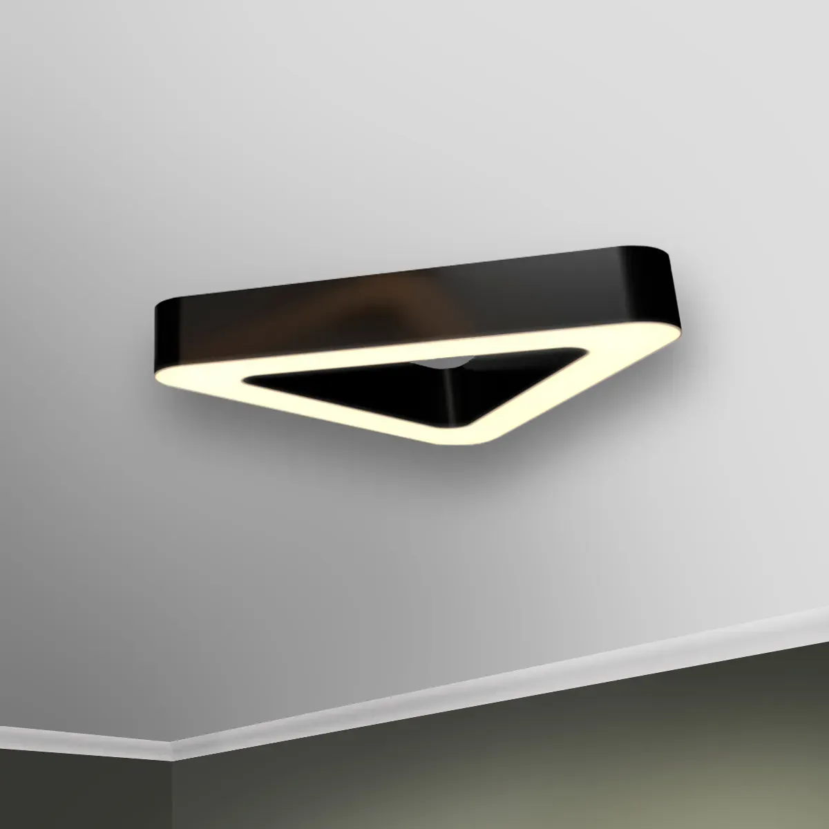 Светильник светодиодный RVE-LBX-HOLE-TRIO-SOFT-400-N (Треугольник закругл. с отв. 400х356х100мм S80мм 24Вт Накладной 4000К Белый) RVElektro RVE00002067