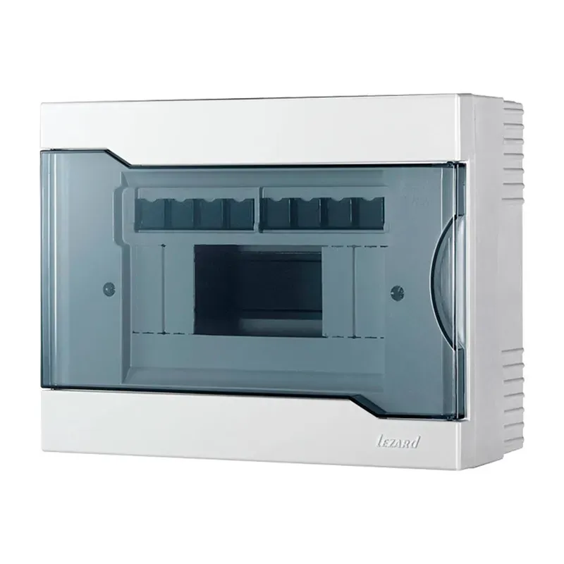 Щит распределительный навесной щрн-п-8 пластиковый с прозрачной крышкой LEZARD 730-2000-008 NEW