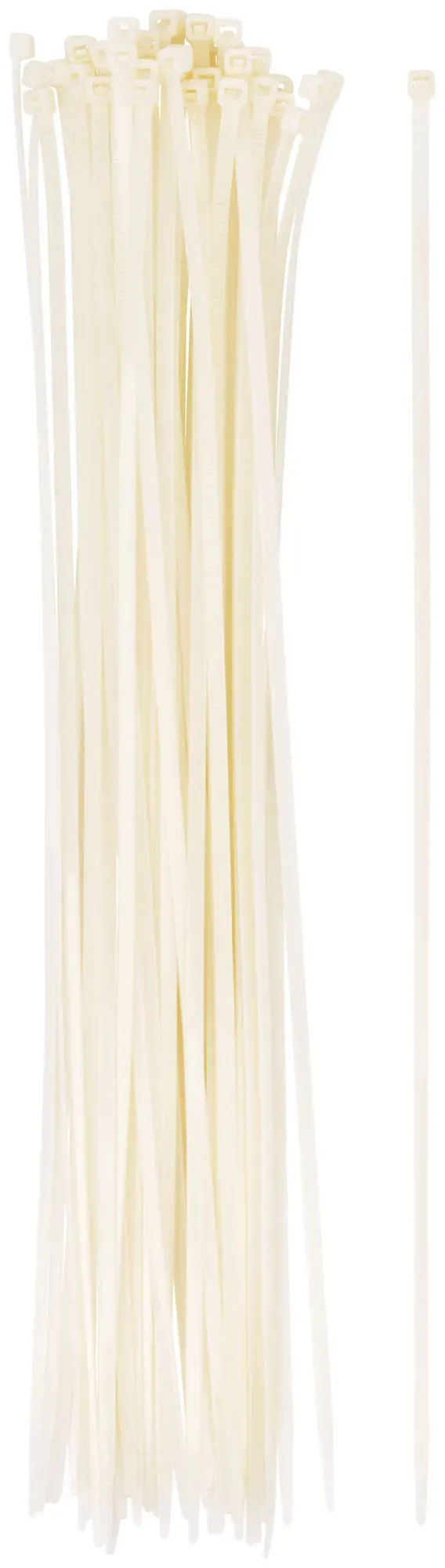 Хомуты нейлоновые, белые для проводов, 50 шт., 400x4 FIT 60425