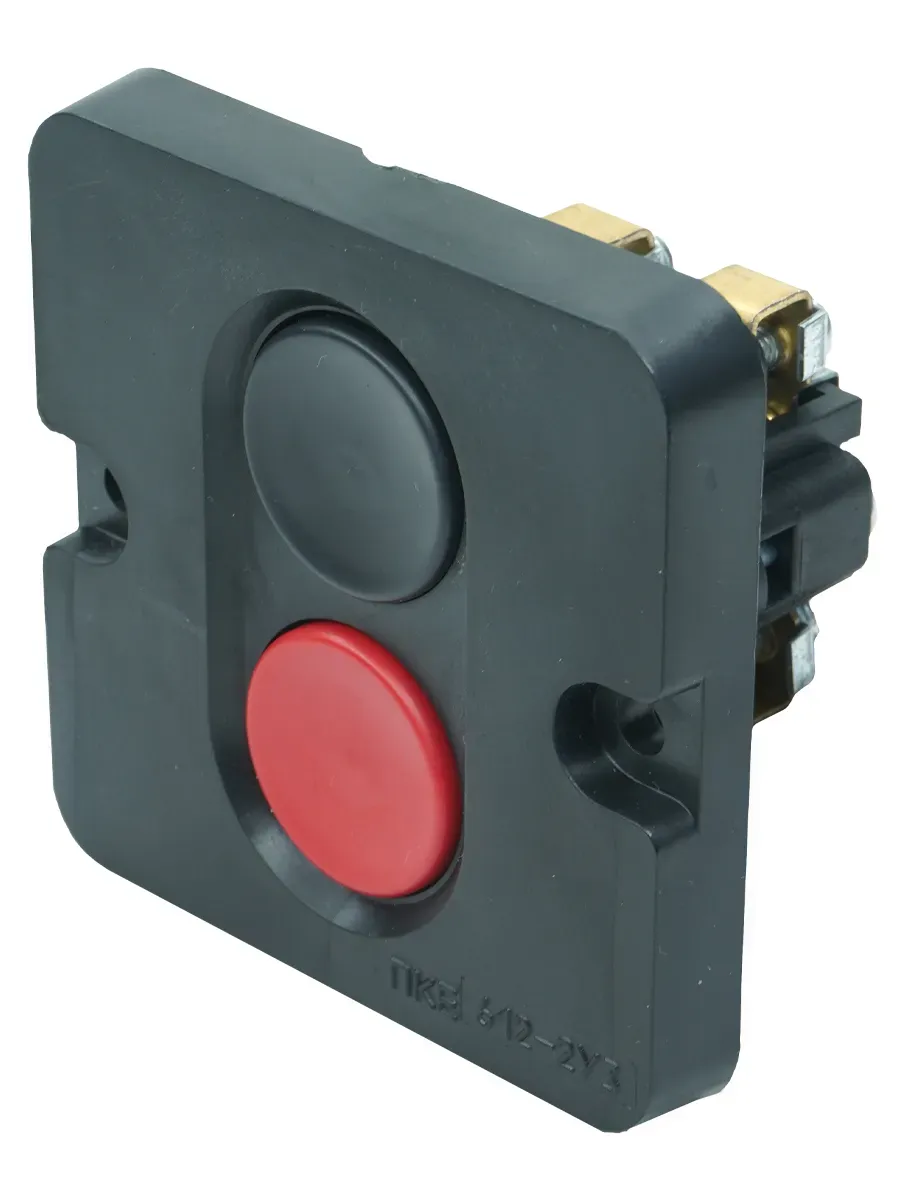 Пост управления ПКЕ 612 У3, 10А, 660В, чёрный и красный цилиндр, в нишу, IP40 Электротехник ET523349