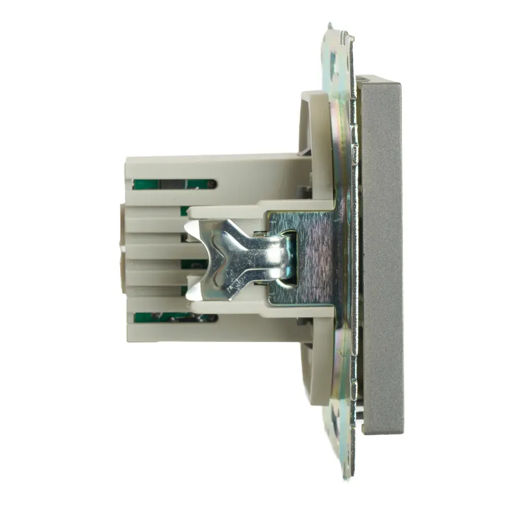 Розетка двухместная USB (механизм) 250В 2,1А серия Катрин графит STEKKER