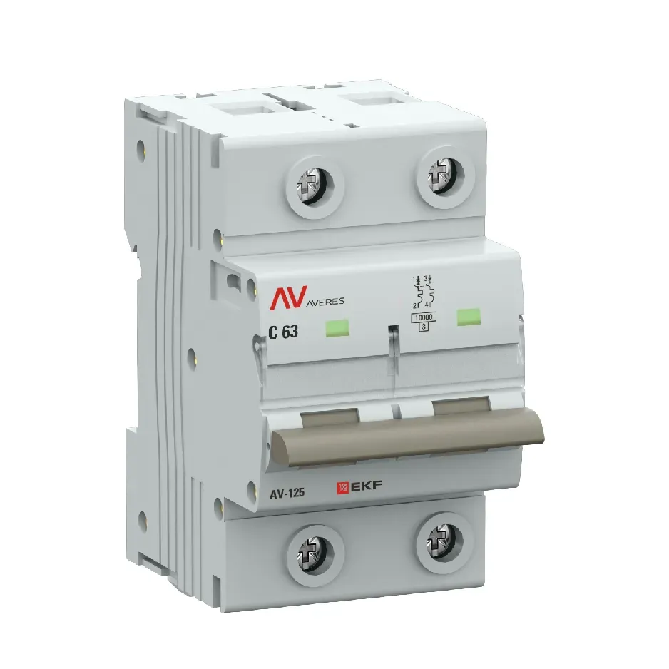 Выключатель автоматический av-125 2p 63a (d) 10ka ekf averes EKF MCB125-2-63D-AV