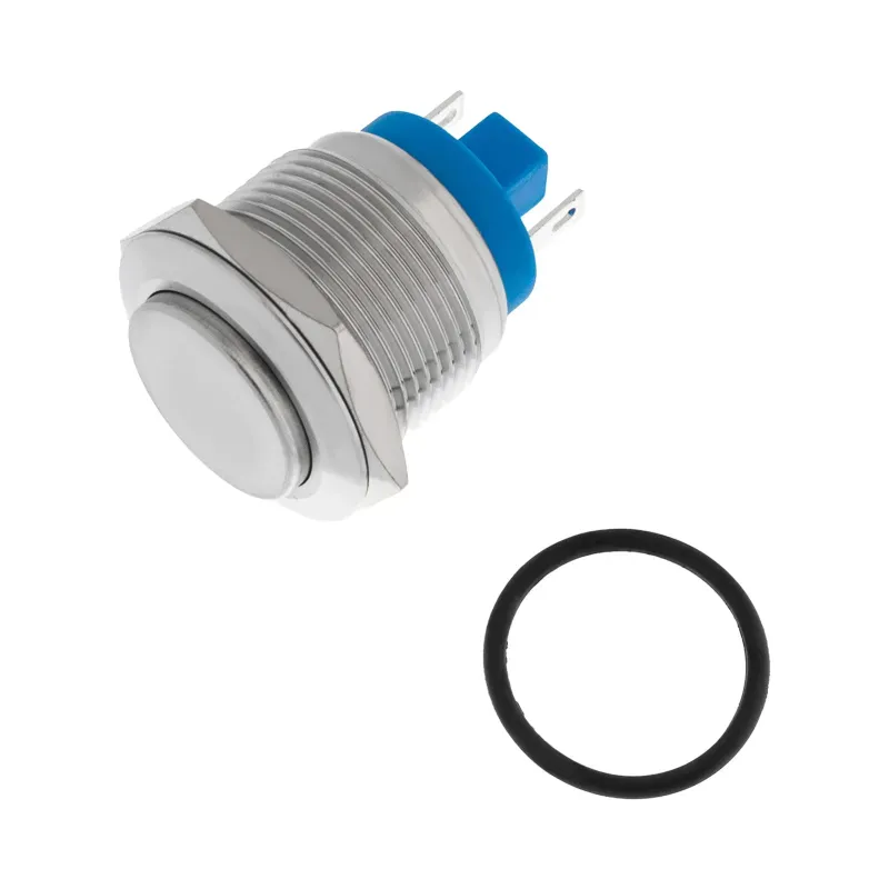 Кнопка антивандальная 19 Б/Фикс (2с) (ON)-OFF выпуклая (PBS-28В-4) (в упак. 1шт.) REXANT 06-0358-B