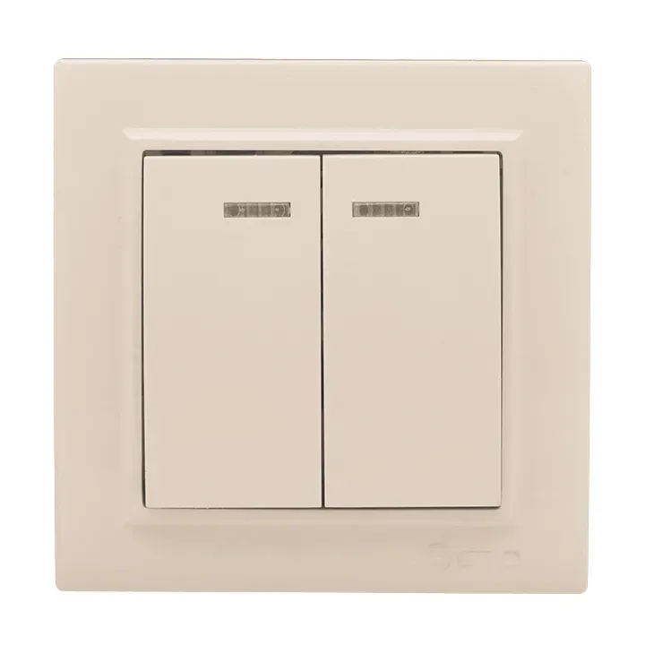 Выключатель двухклавишный СП Минск с индикатором 10А бежевый EKF ERV10-123-20