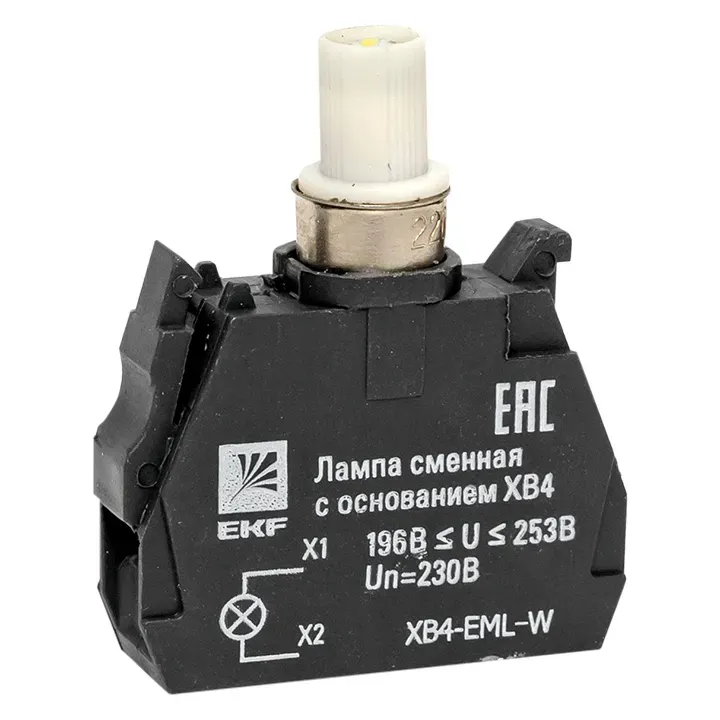 Лампа сменная c основанием XB4 белая 230В PROxima EKF XB4-EML-W