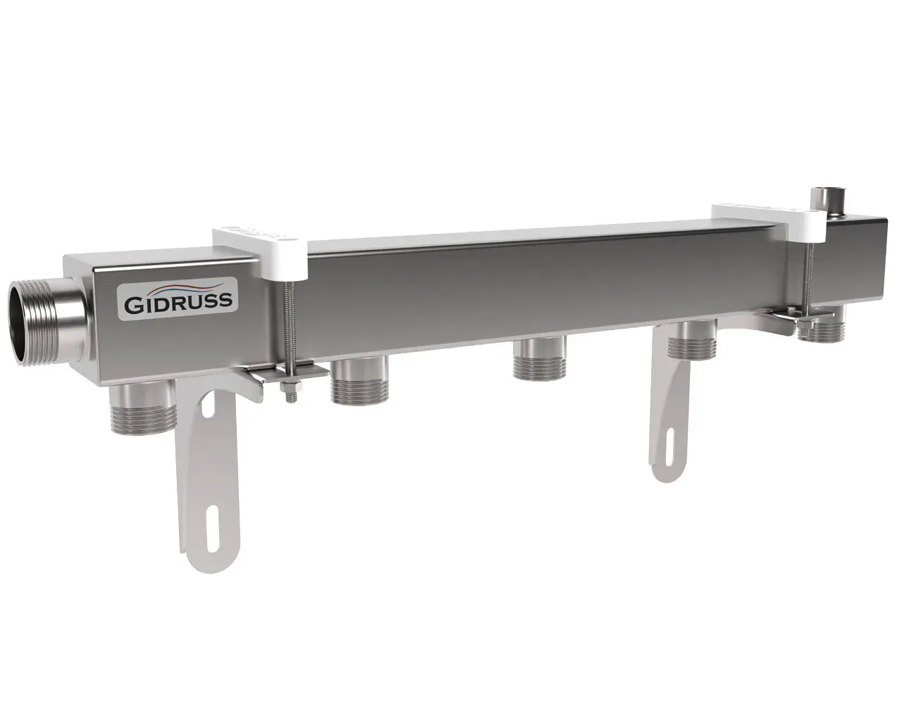 Коллектор распределительный DMSS-32-25x5  на 5 контуров G 1', магистральное подключение G1 1/4', нерж сталь Gidruss 1G 00435 17