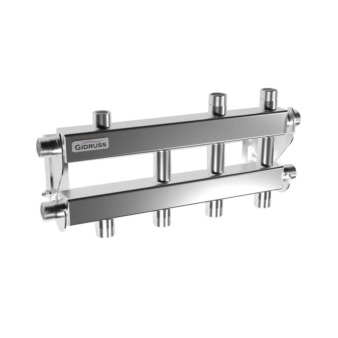 Коллектор модульный MKSS-40-4DU на 4 контура G 3/4', магистраль G 3/4' до 40 кВт нерж. сталь Gidruss MK 40A30 20