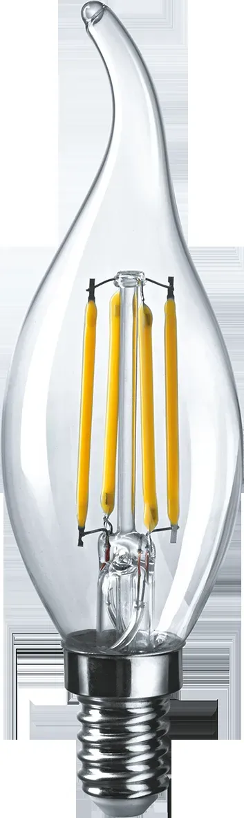 Лампа светодиодная led 4вт е14 белый свеча на ветру filament NAVIGATOR GROUP 20443