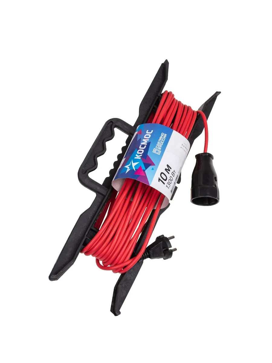 Удлинитель КОСМОС рамка 6А 1 гн ПВС 2*0,75 10м КОСМОС YPKsm10m-1g(6A)
