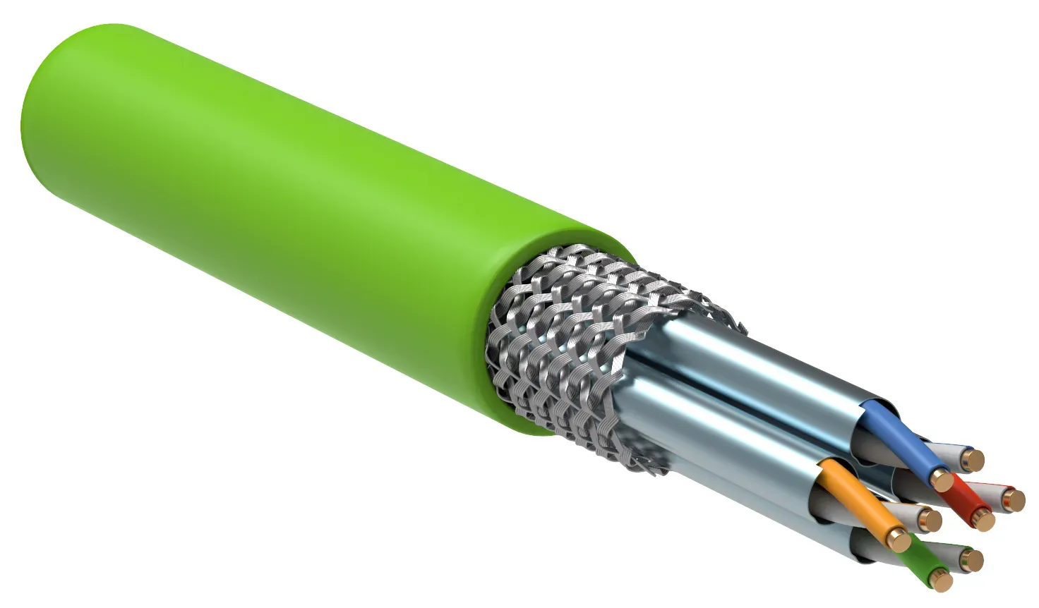 Витая пара S/FTP кат 6а 4 пары 23AWG LSZH зеленый 305м