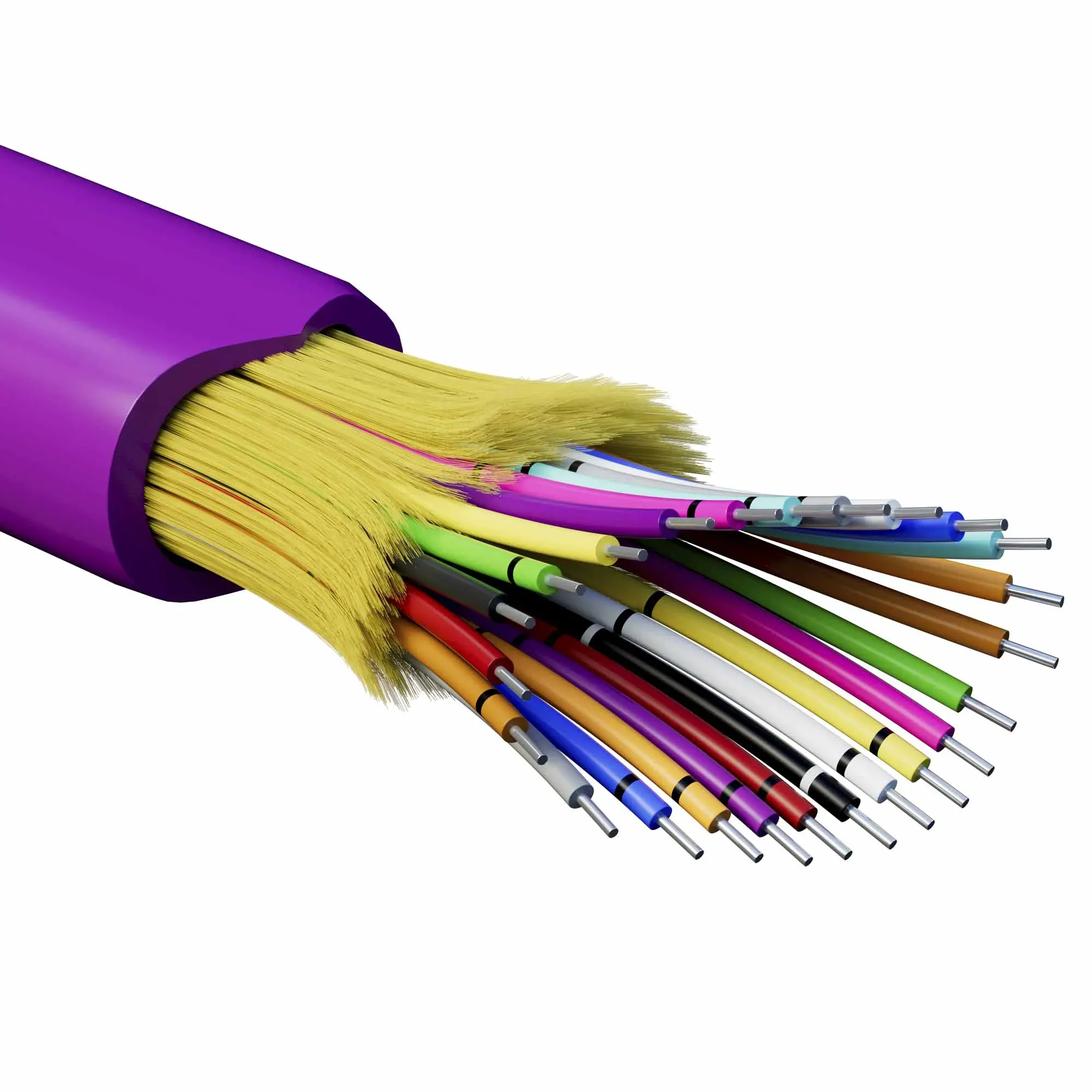 Кабель волоконно-оптический, распределительный, арамидные упрочняющие нити, для внутренней прокладки, нг(А)-HF, 24 ОВ, категорияOM4 (G.651.1) плотный буфер, 0,4 кН, барабан 500 м