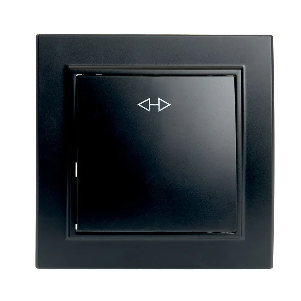 Переключатель одноклавишный перекрестный, 250В, 10А, серия Эрна, черный, Stekker FERON 39927