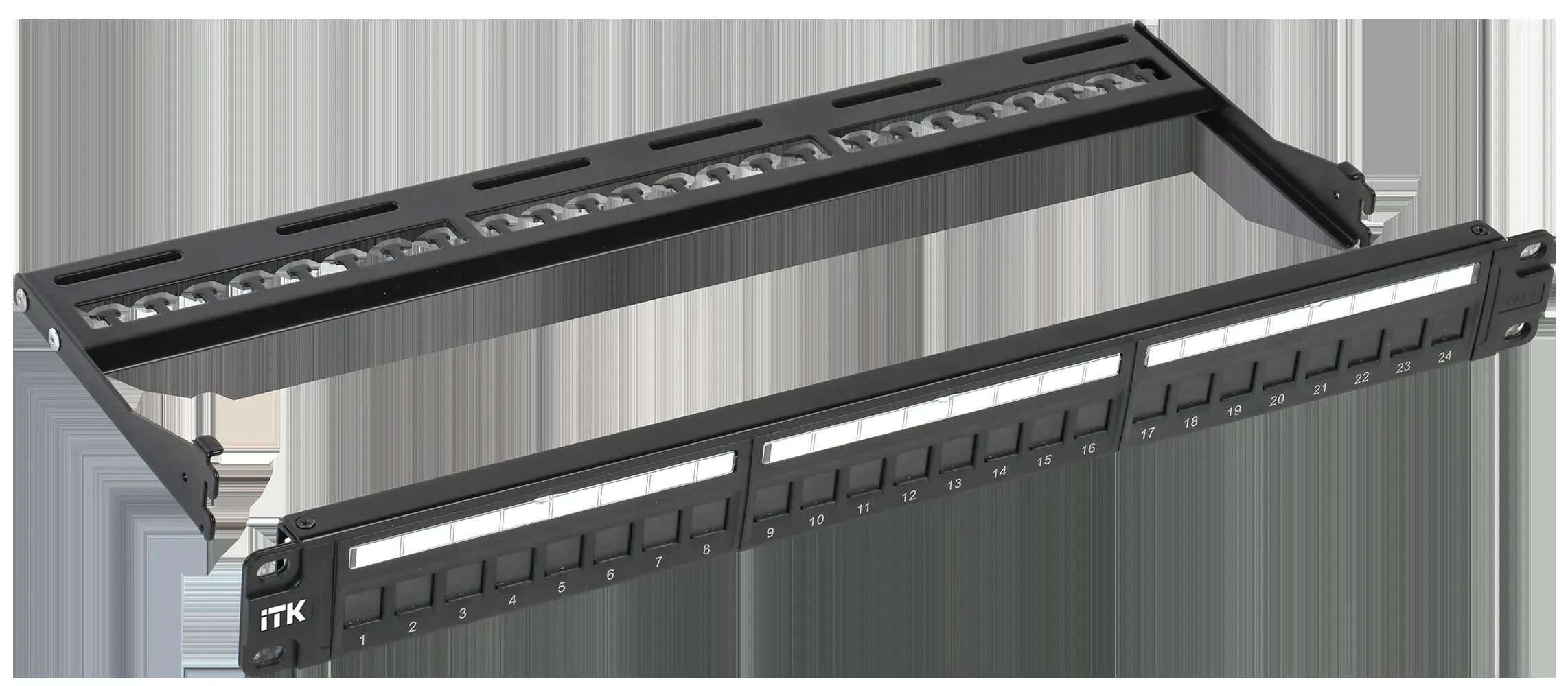 Патч-панель 1U укомплектованная кат.6 UTP 24 порт. с индикацией