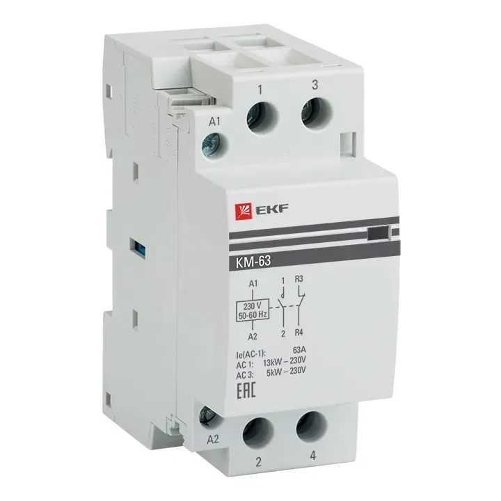 Контактор модульный 63А 2п NO+NC КМ EKF km-2-63-11