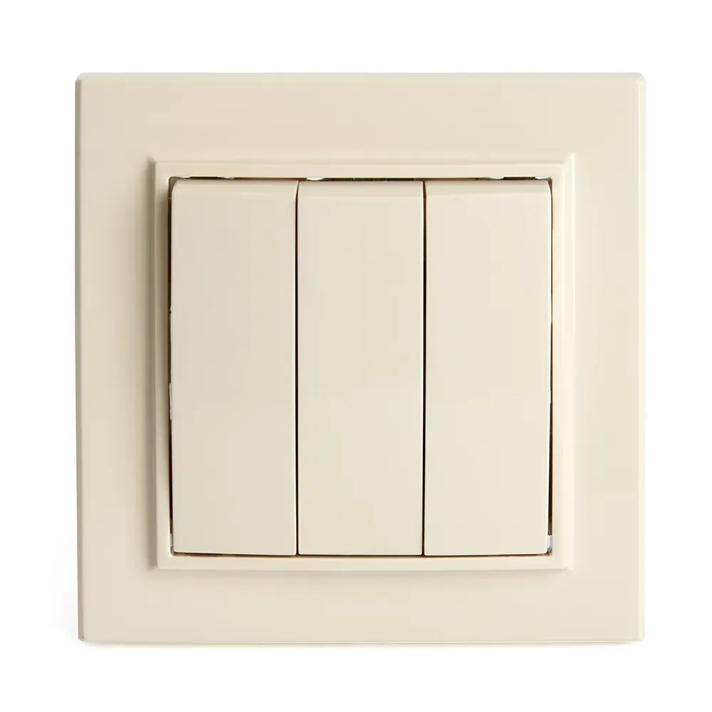 Выключатель трехклавишный, 250В, 10А, серия Эрна, слоновая кость Stekker FERON 39923