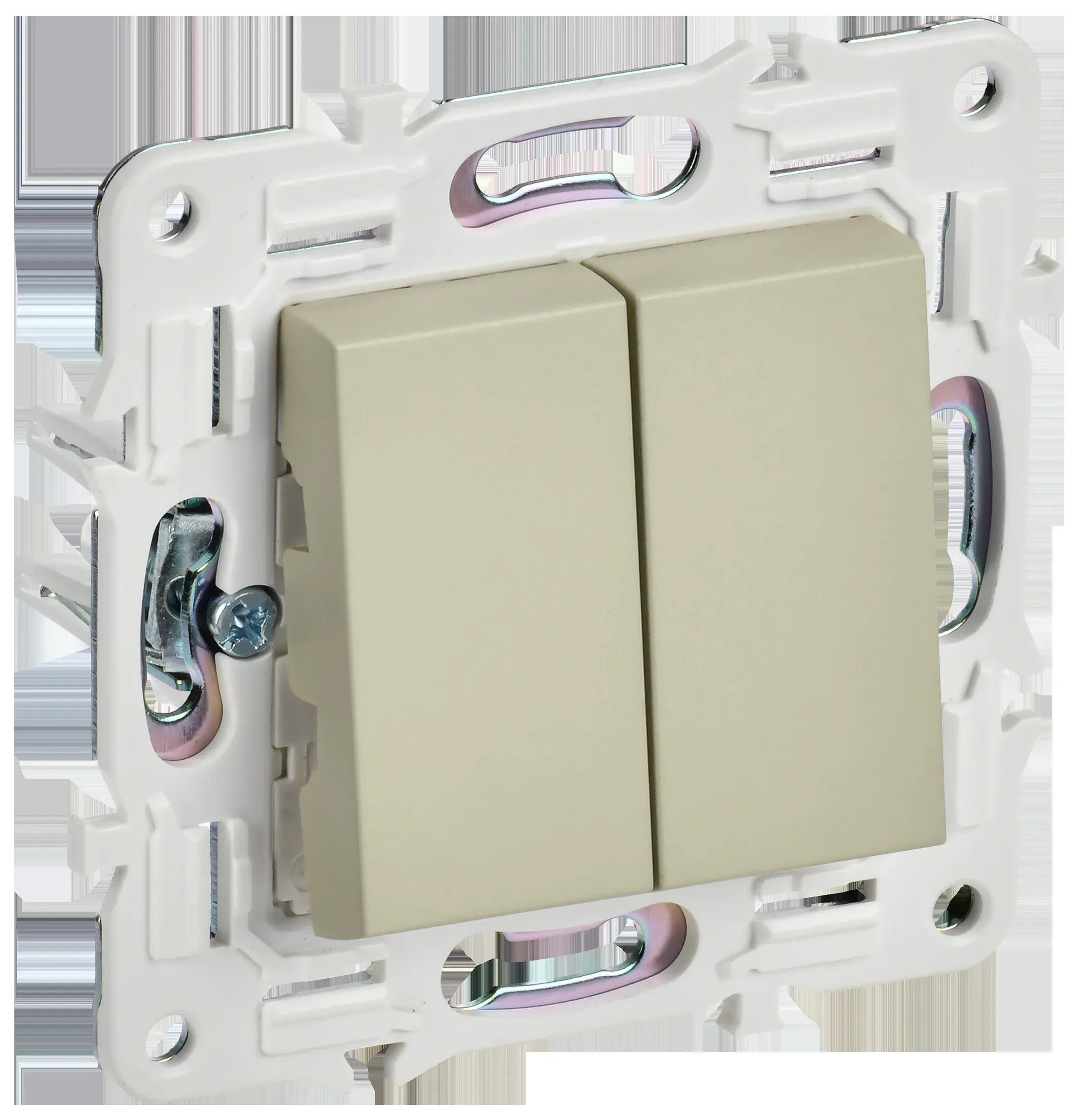 SKANDY Выключатель 2-клавишный 10А SK-V04B бежевый IEK IEK SK-V20-0-10-K10