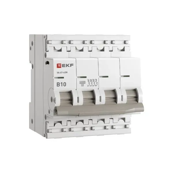 Автоматический выключатель 4p 10а (b) 6ка ва 47-63n proxima EKF M636410B