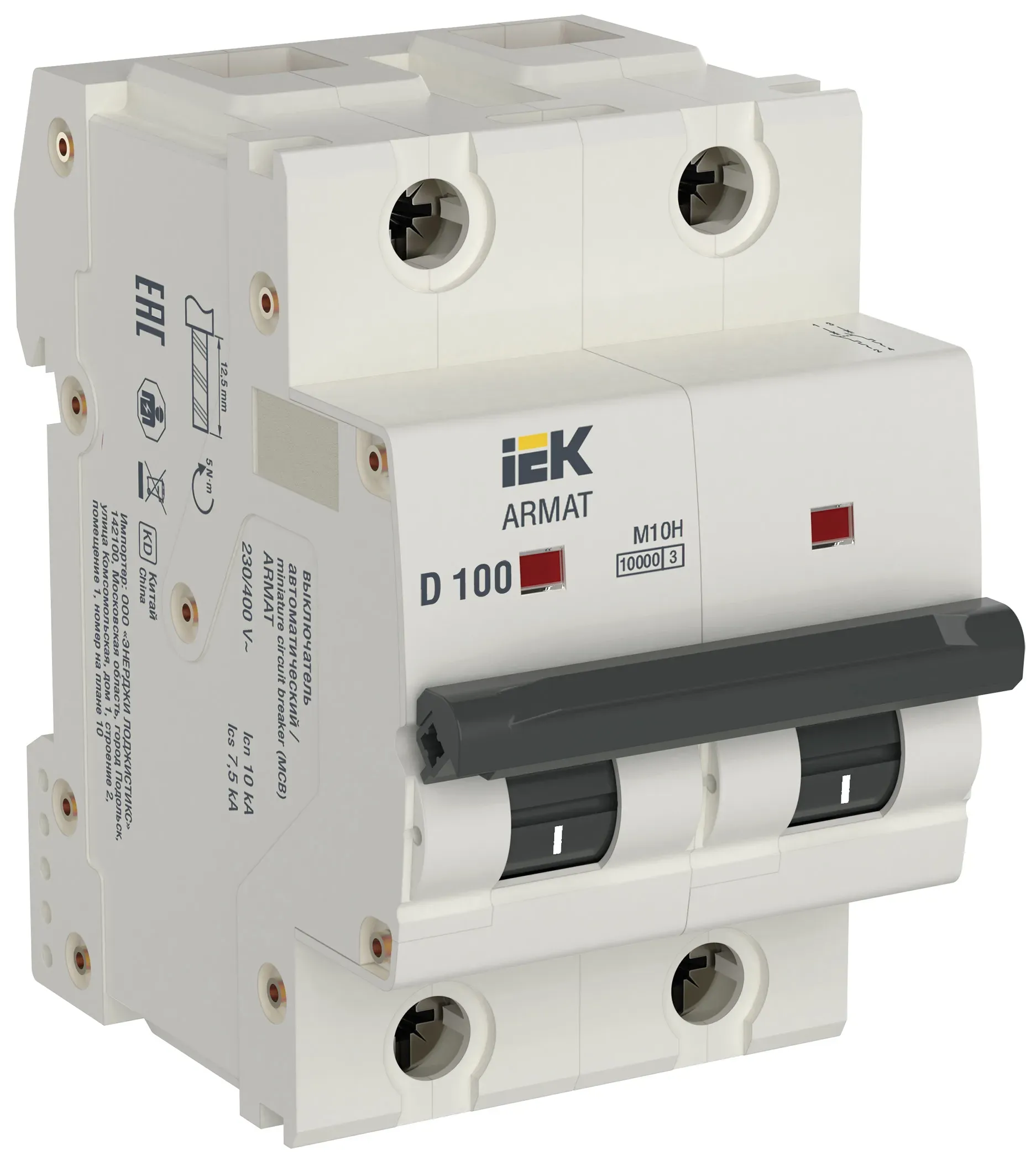 Armat автоматический выключатель m10h 2p d 100a iek IEK AR-M10H-2-D100