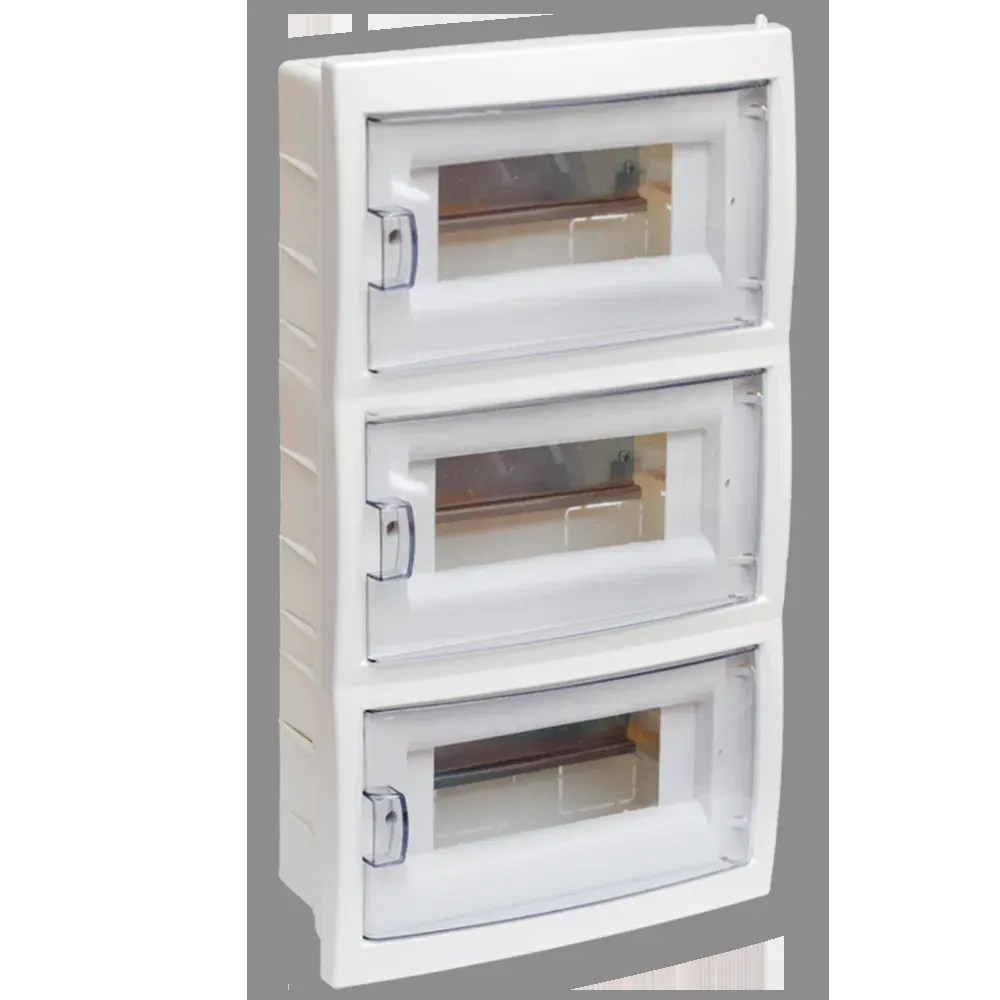 Щит распределительный встраиваемый кнс-36д  с 0 шиной 36м пластиковый белый прозрачная дверь БЕЛТИЗ БОКС КНС-36Д