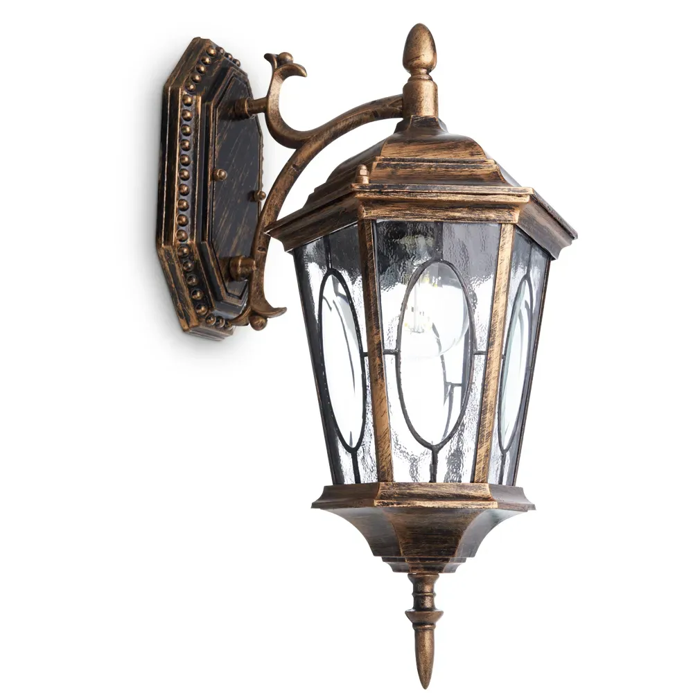 Светильник НБУ-60w вниз Е27 IP44 черное золото FERON 11328