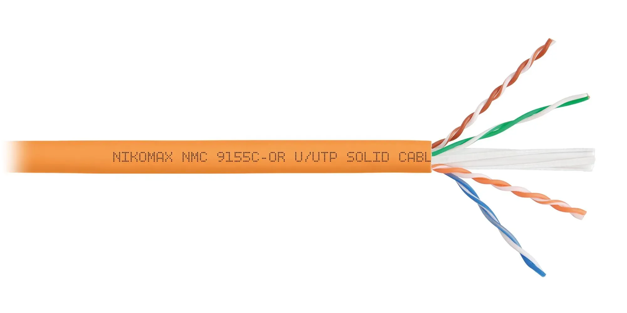 Витая пара U/UTP 4 пары Кат 6a solid BC AWG23 (0.57мм) IN LSZH нг(А)-HF оранжевый 500м