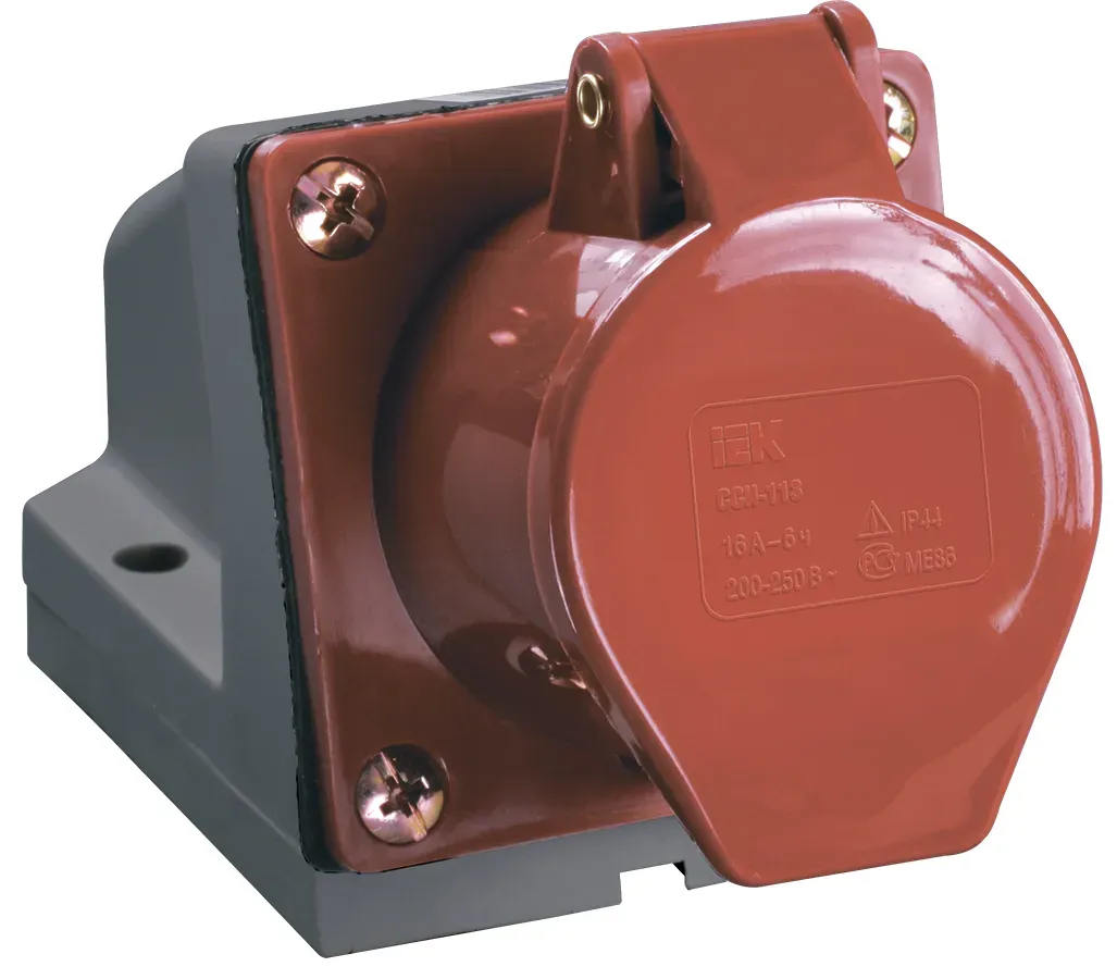 Розетка кабельная 32а 3р+pe iр44 на поверхность   380 в 124 IEK PSR12-032-4