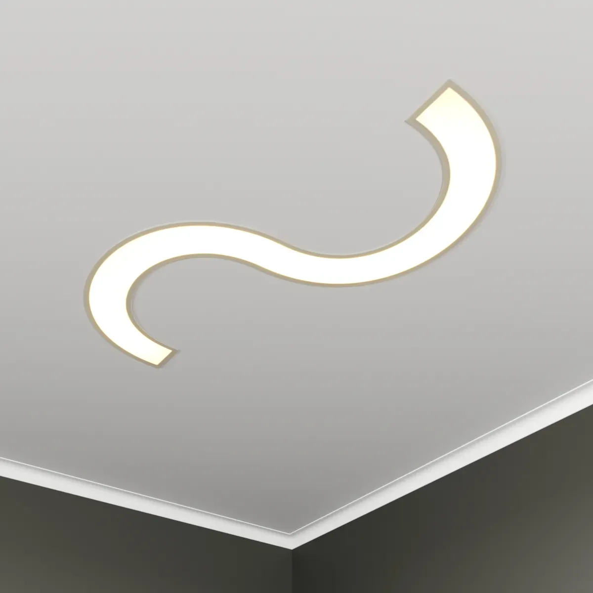 Светильник светодиодный RVE-LBX-SYMBOL-S-1846-VG (Символ S 1846х986х110мм S80мм 67Вт встраиваемый под шпаклевку 4000K Белый) RVElektro RVE00003579