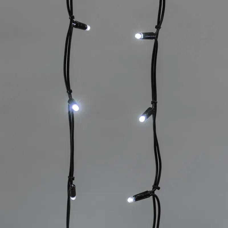 Гирлянда Айсикл Бахрома светодиодный, 6,0 х 1,5 м, черный провод каучук, 230 В, диоды белые, 480 LED Neon-Night 255-295