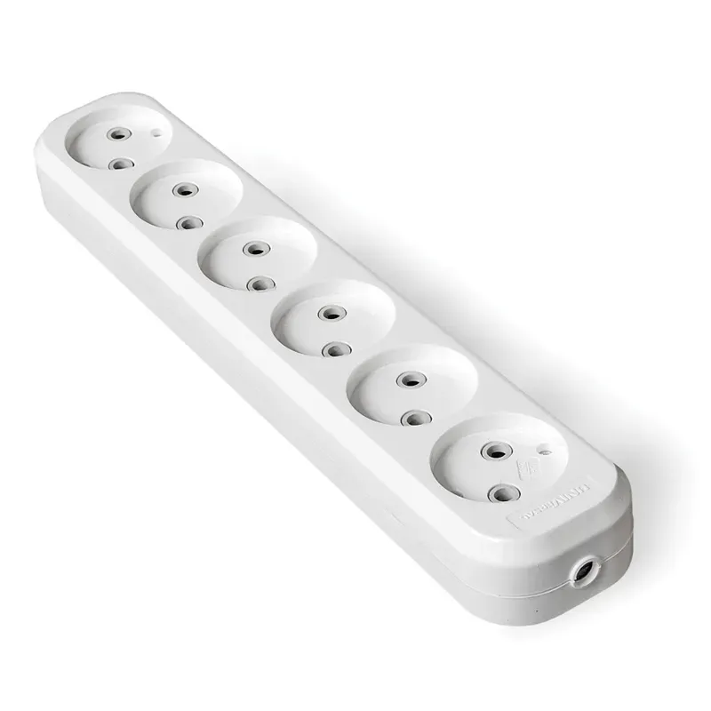 Колодка 6 гнезд без заземления AБС-пластик Универсал E206