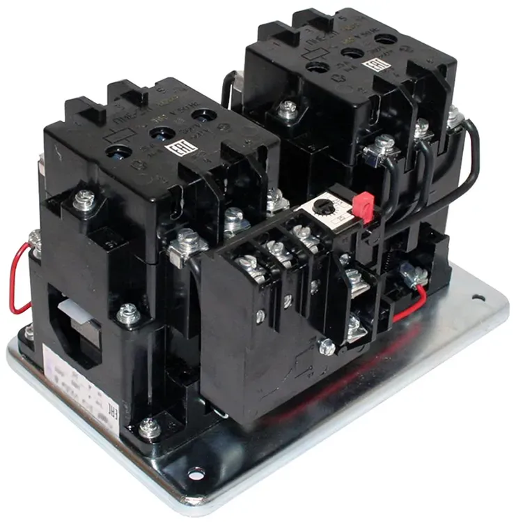 Пускатель электромагнитный ПМЕ-214 УХЛ4 В, 380В/50Гц, 2з+2р, 25А, реверсивный, с реле РТТ-141 21,3-25,0А, IP00 Электротехник ET000126