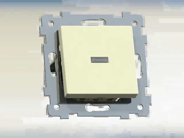 Аксиома Механизм выключателя одноклавишного скрытой установки со светоиндикацией С110-448,  слоновая кость Кунцево 122008