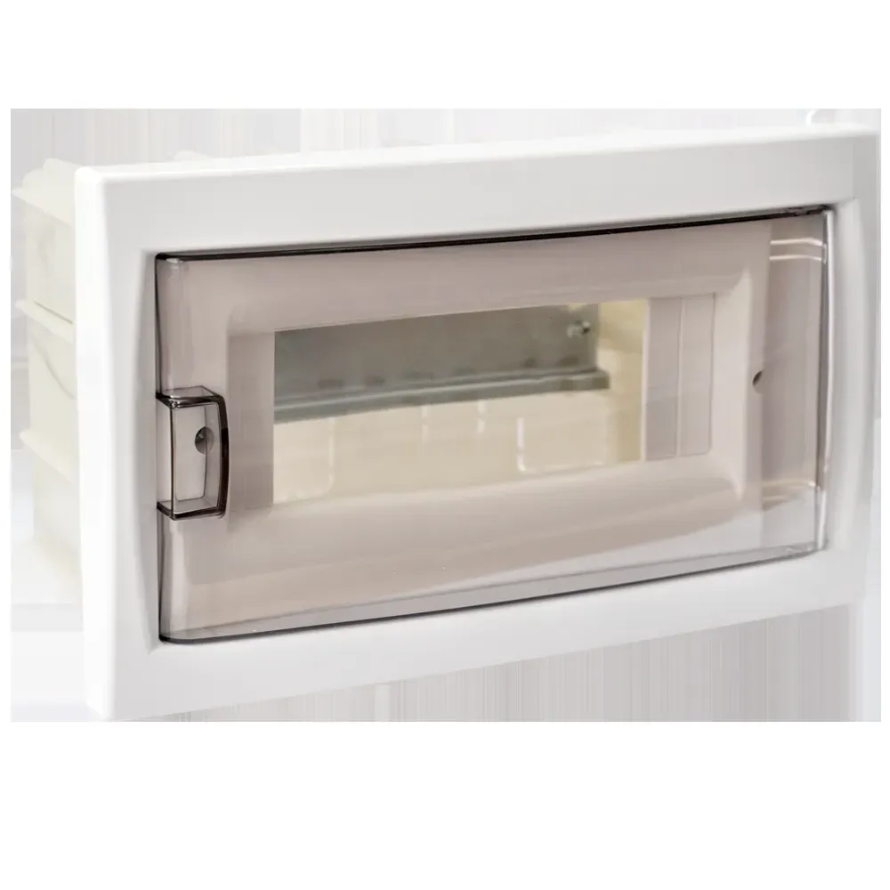 Щит распределительный встраиваемый с 0 шиной 12м пластиковый белый прозрачная дверь БЕЛТИЗ БОКС КНС-12Д