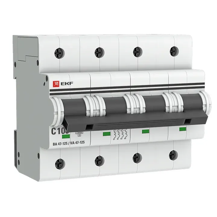 Автоматический выключатель ва 47-125 4p 100а (c) 15ка proxima EKF MCB47125-4-100C