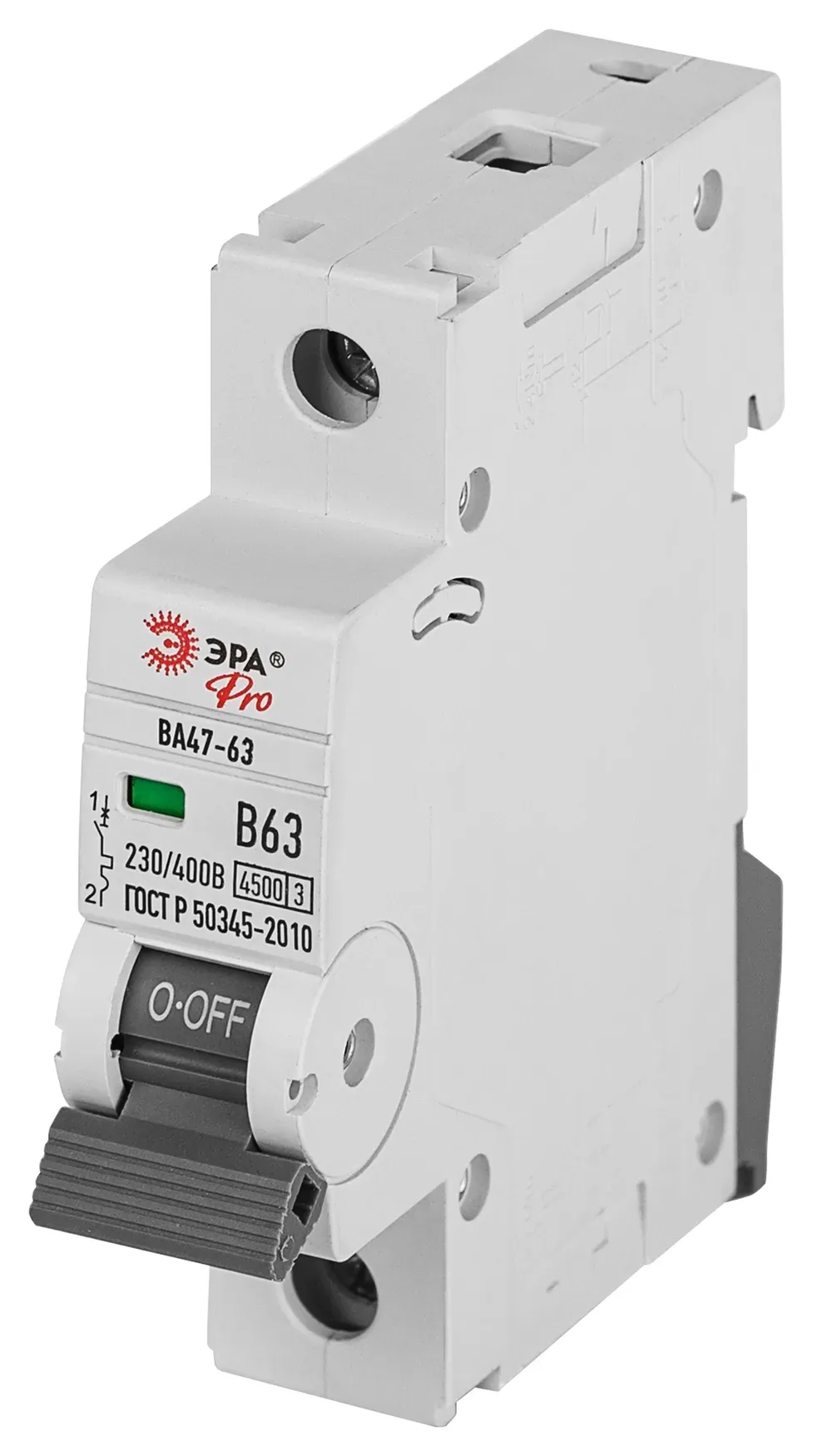 Выключатель автоматический ва47-63 1p 63а кривая b 4,5ка pro va63-1p63b4.5 эра ЭРА Б0059376
