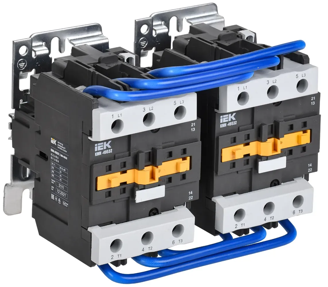 Контактор КМИ-49532 реверс 95А 230В/АС3 2НО 2НЗ IEK KKM43-095-230-22-1