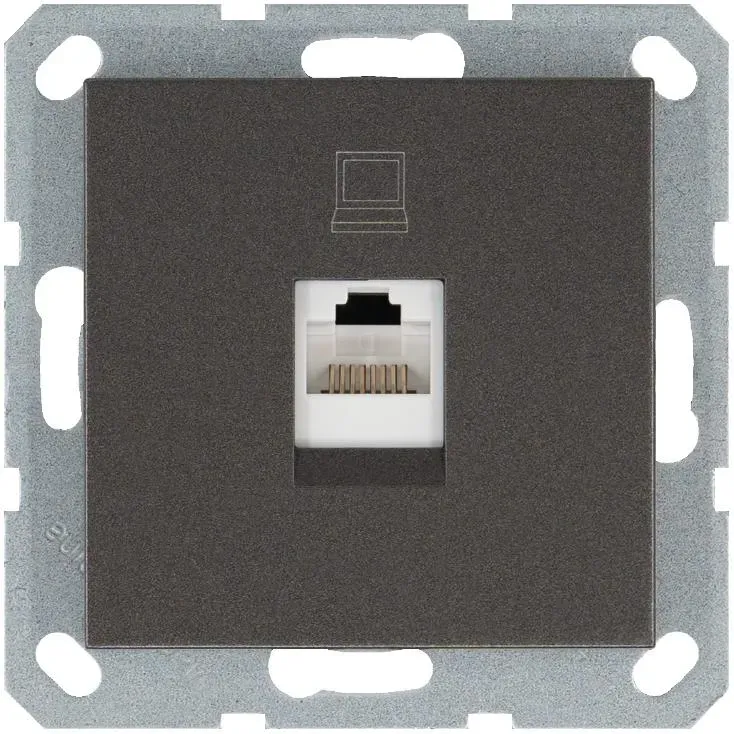 Интернет-розетка RJ45 с накладкой, цвет Мокко Jasmart G6105Z
