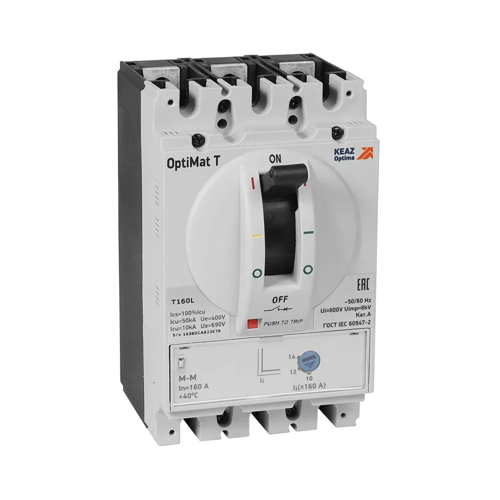 Выключатель автоматический для защиты двигателя optimat t250s m-m 250a 3p КЭАЗ 356496