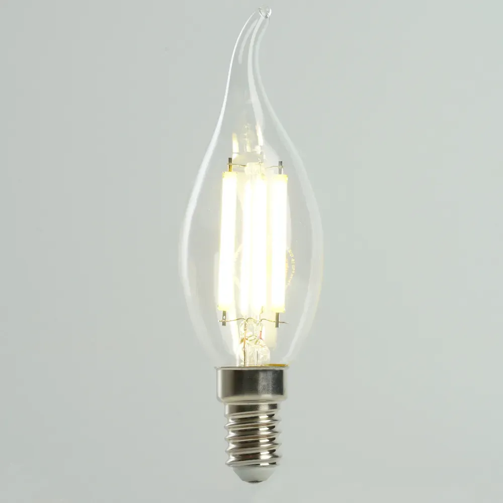 Лампа светодиодная LED 8вт Е14 белый свеча на ветру FILAMENT Feron.PRO