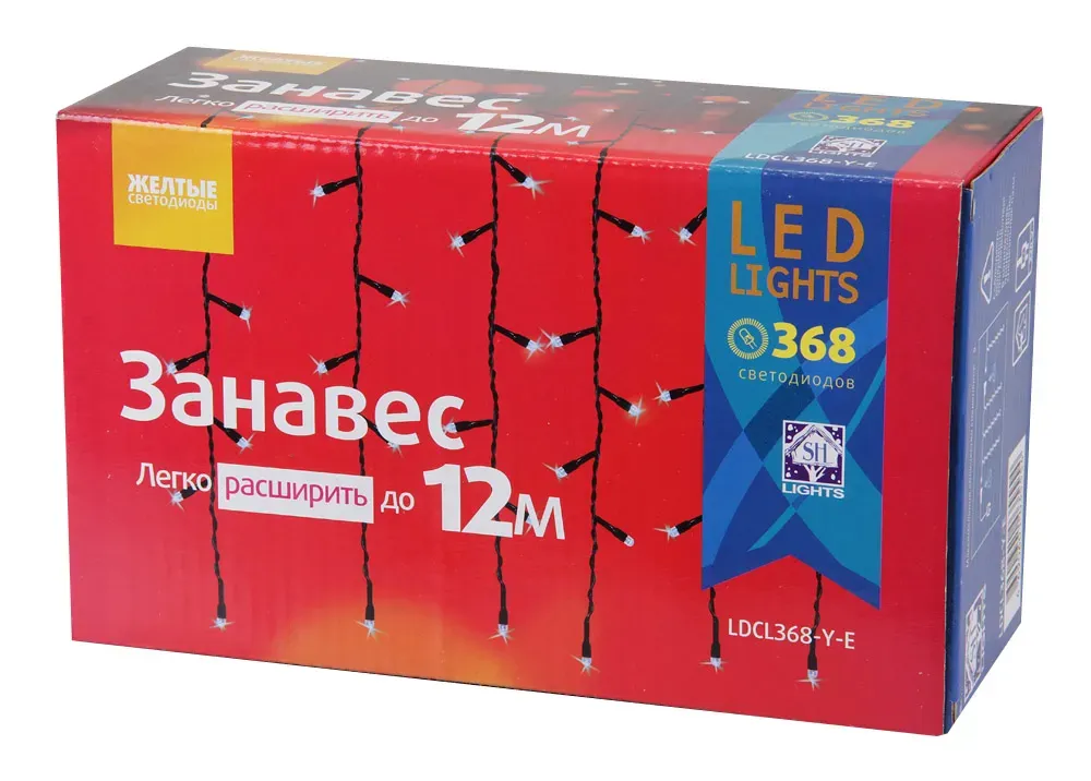 Электрогирлянда Занавес LDCL368-Y-E 150x150 368L LED. желтый Jazzway 4690601035554
