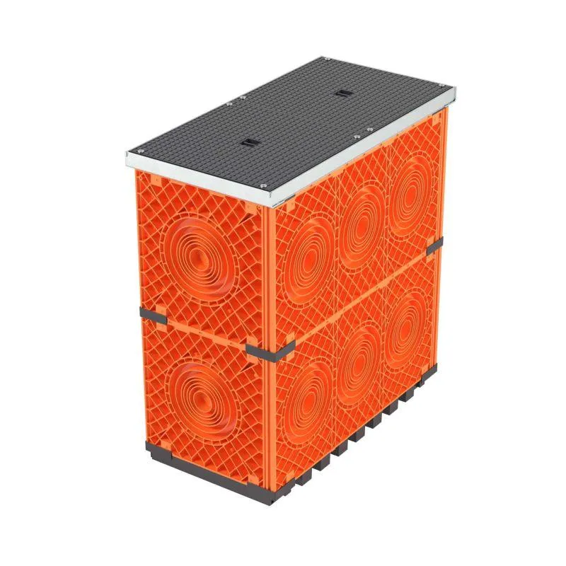 Колодец пластиковый для кабельной канализации с   крышками,  f0,750х375х750 ДКС 270375V0