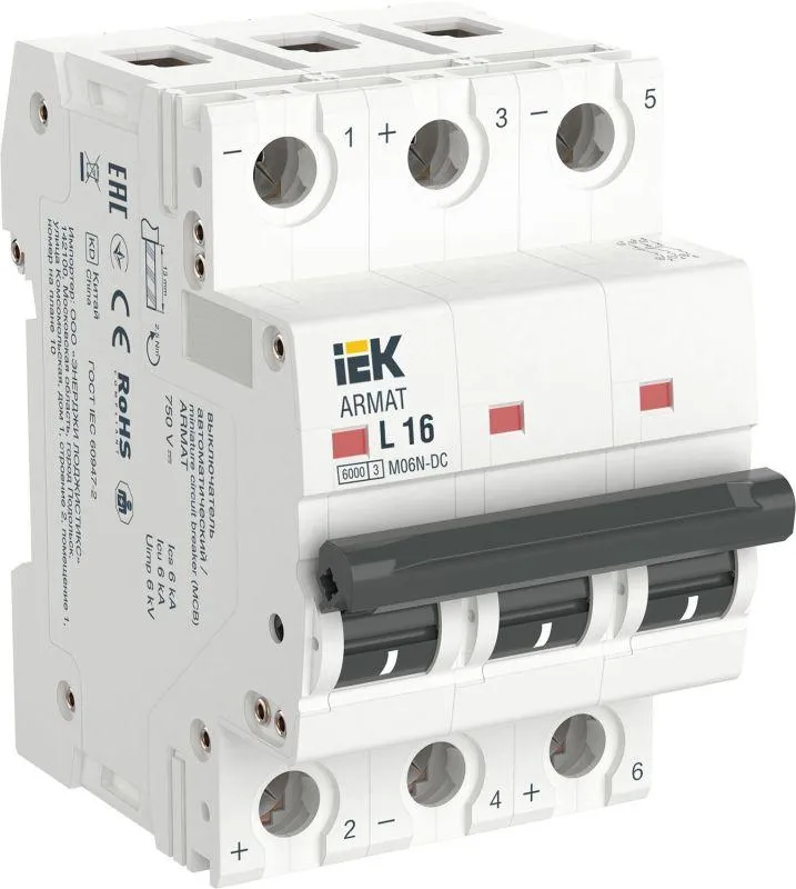 Armat автоматический выключатель m06n-dc 3p l 16а iek IEK AR-M06N-3-L016DC