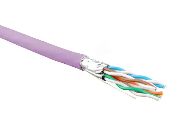 Витая пара U/FTP кат 6 4 пары AWG23 solid IN LSZH нг(А)-HF розовый 500м
