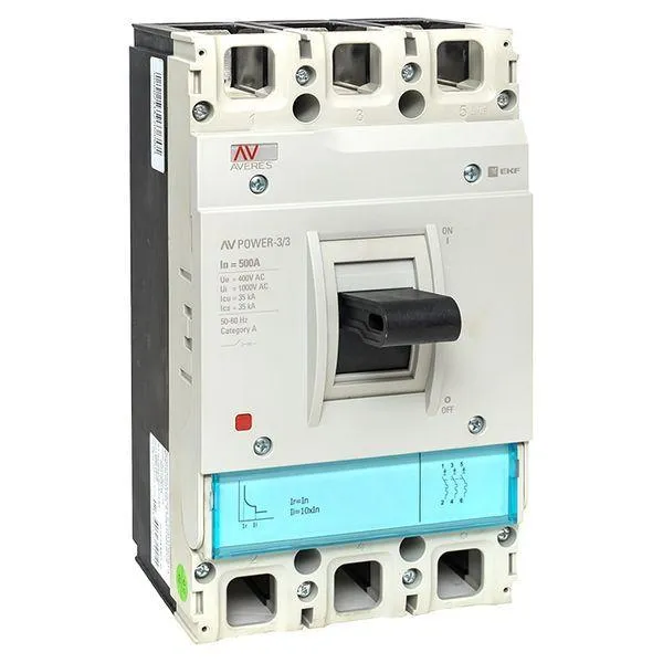 Выключатель автоматический av power-3/3 500а 35ка tr EKF MCCB-33-500-TR-AV