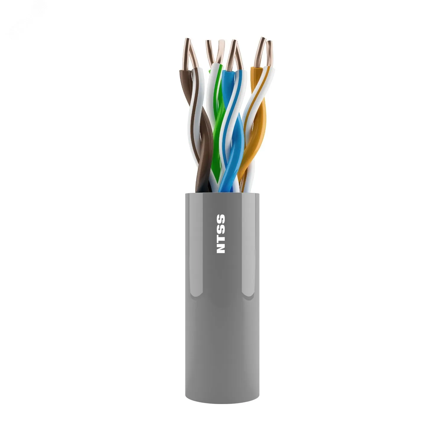 Витая пара U/UTP кат 5e 4 пары 24 AWG одножильный LSZH нг(А)-HF внутренний серый 305м