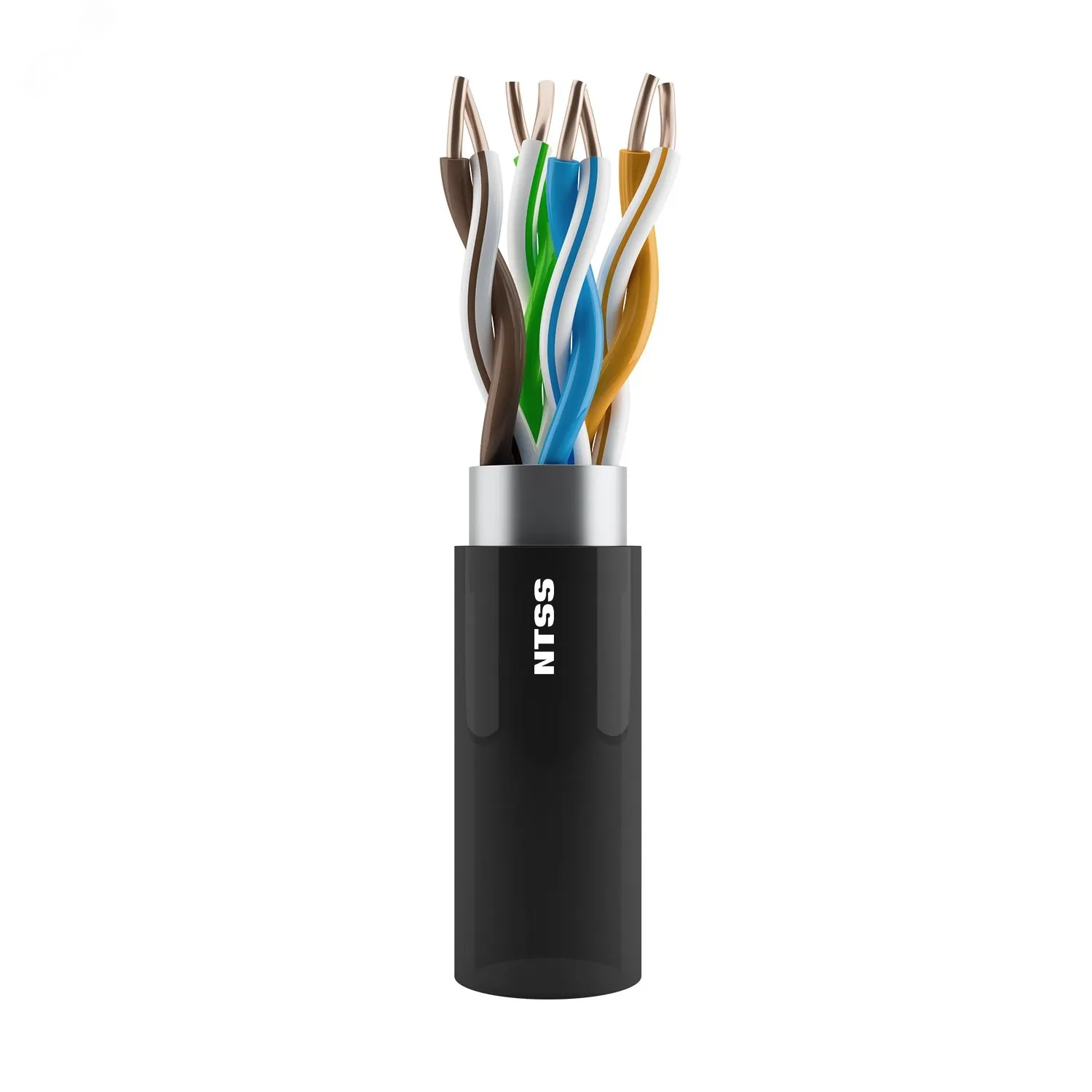 Витая пара F/UTP кат 5e 4 пары 24 AWG одножильный PE внешний черный 305м