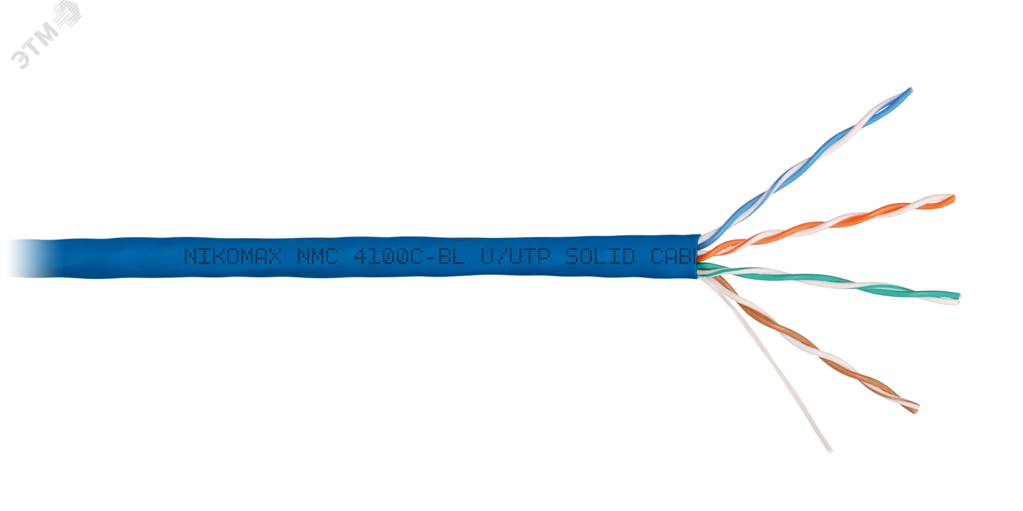 Витая пара U/UTP 4 пары Кат 5e solid BC AWG24 (0.51мм) IN LSZH нг(А)-HF синий 305м