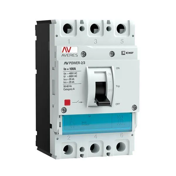 Выключатель автоматический av power-2/3 100а 35ка tr EKF MCCB-23-100-TR-AV
