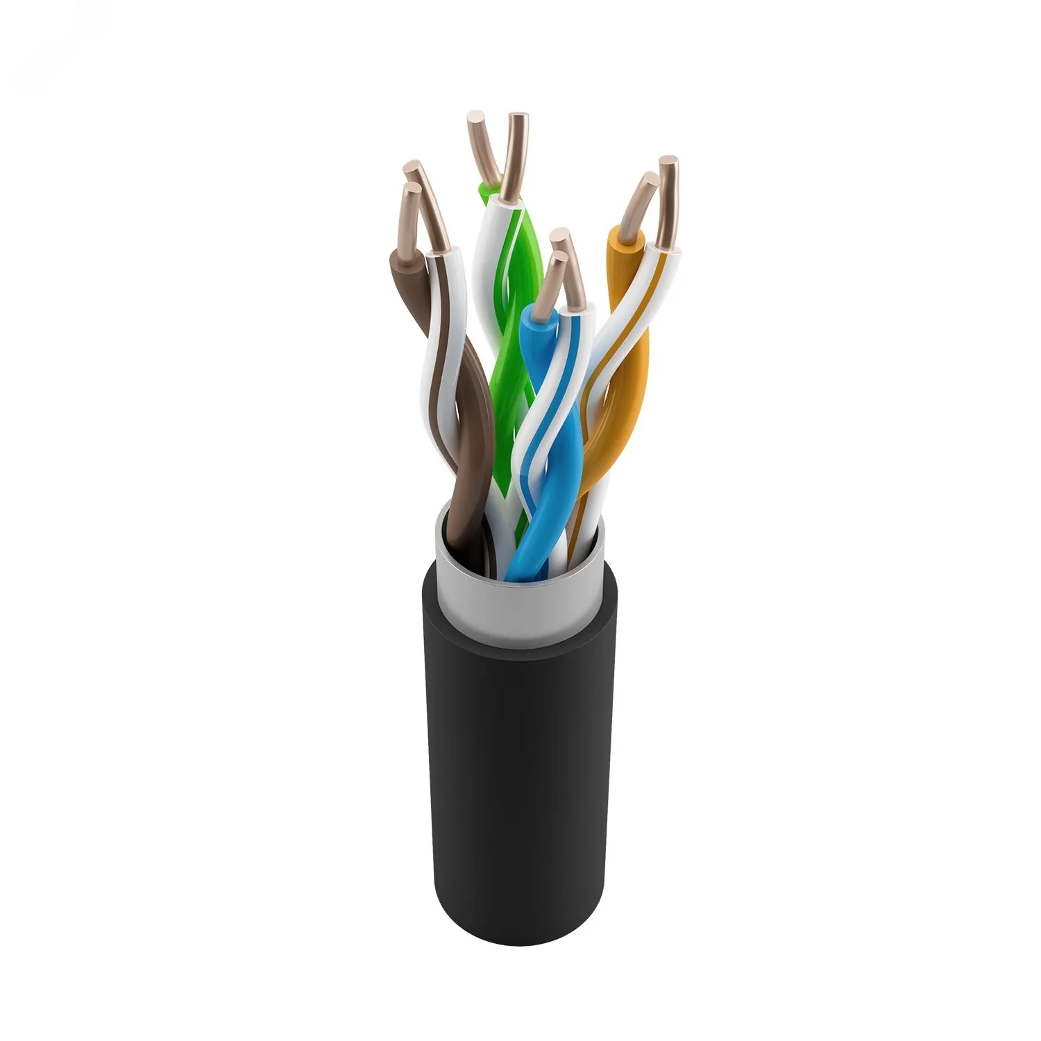 Витая пара F/UTP кат 5e 4 пары 24 AWG одножильный PE внешний черный 305м