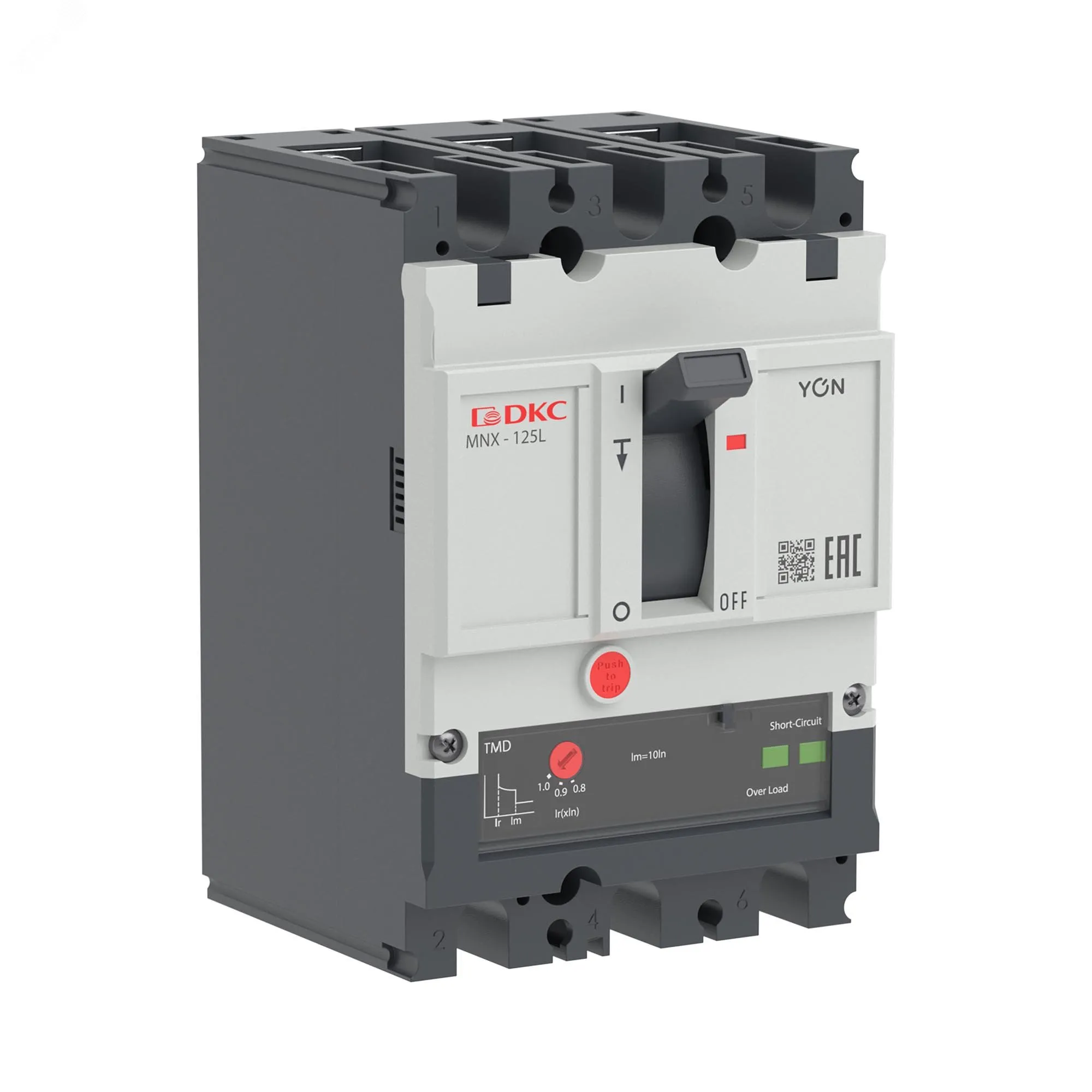Авт. выкл. yon pro mnx125l 3p 80a 70ka при ac415v расц. tmd ДКС MNX125L3PTMD0080